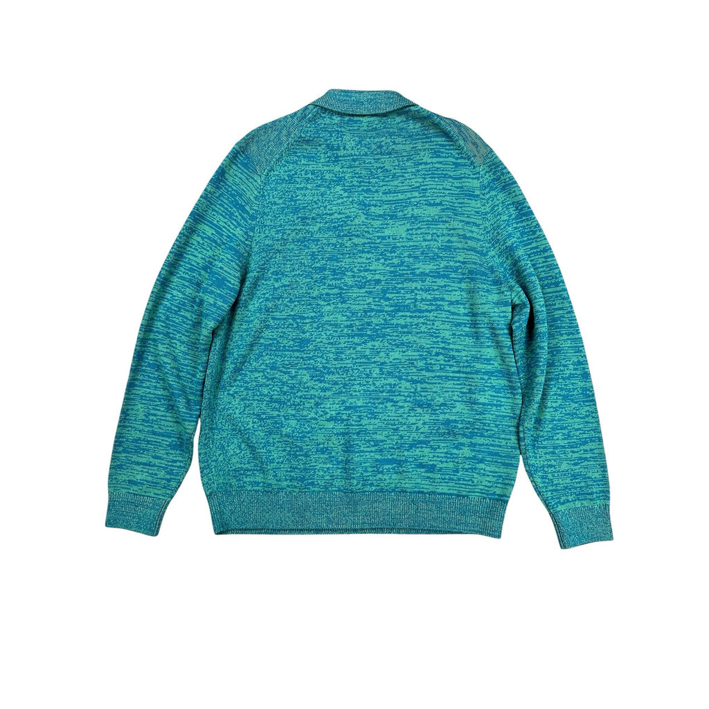 Scotch & Soda Uneven Marl Long Sleeve Sweater Polo in Ink Blue — Size XL