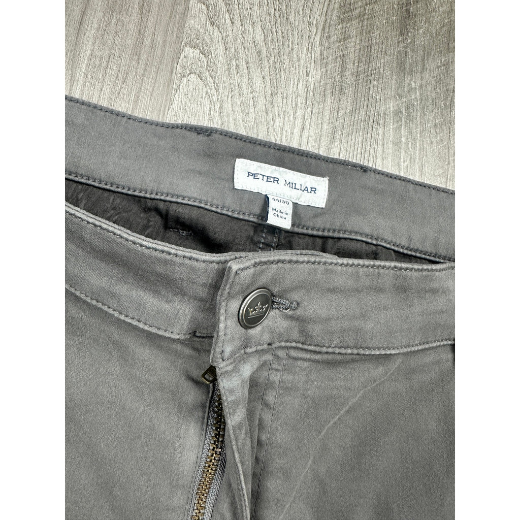 Peter Millar Signature Sateen Classic Fit 5 Pocket Pants in Gray — Size 44x30 // Preowned