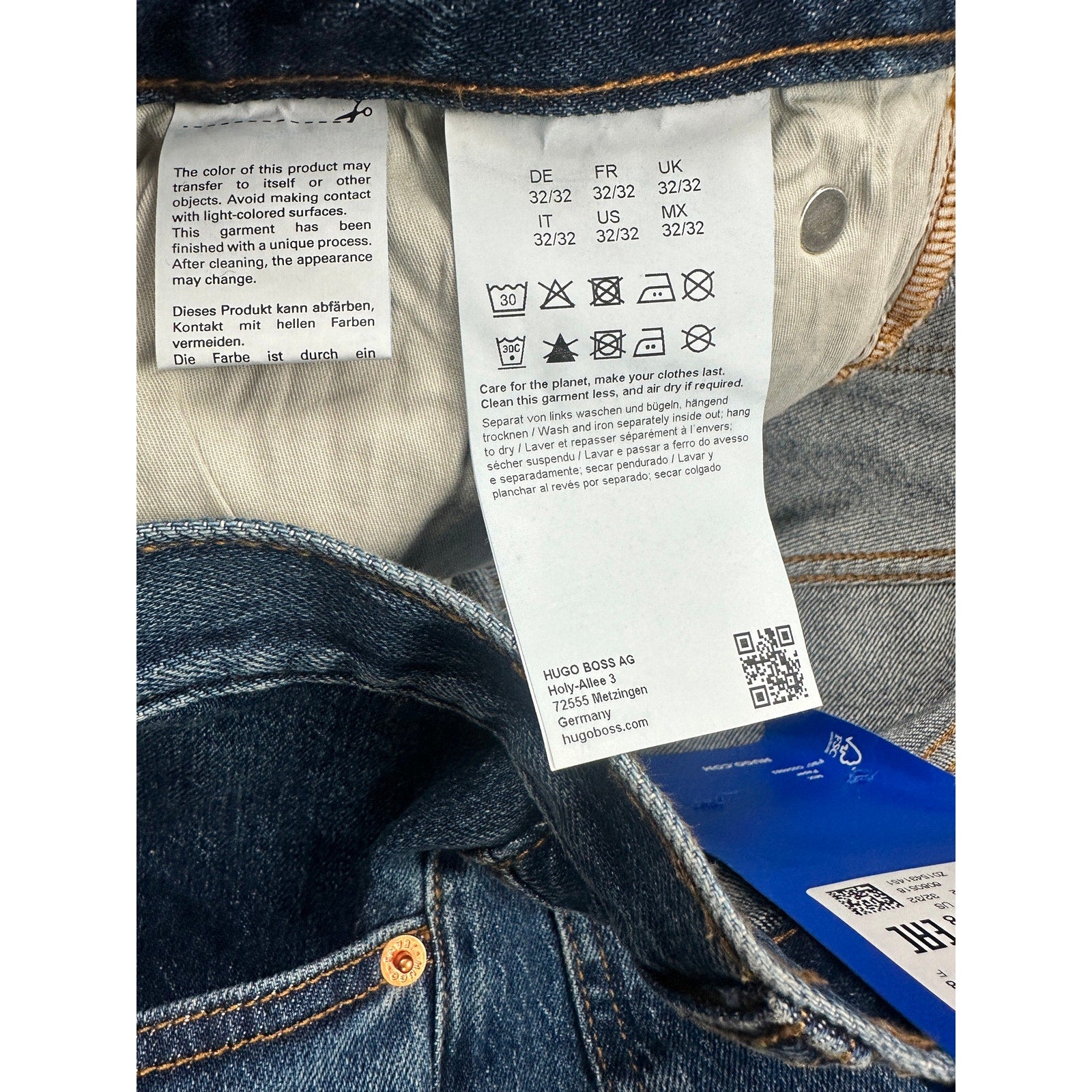 HUGO Ash Slim Fit Jeans in Blue — Size 32x32