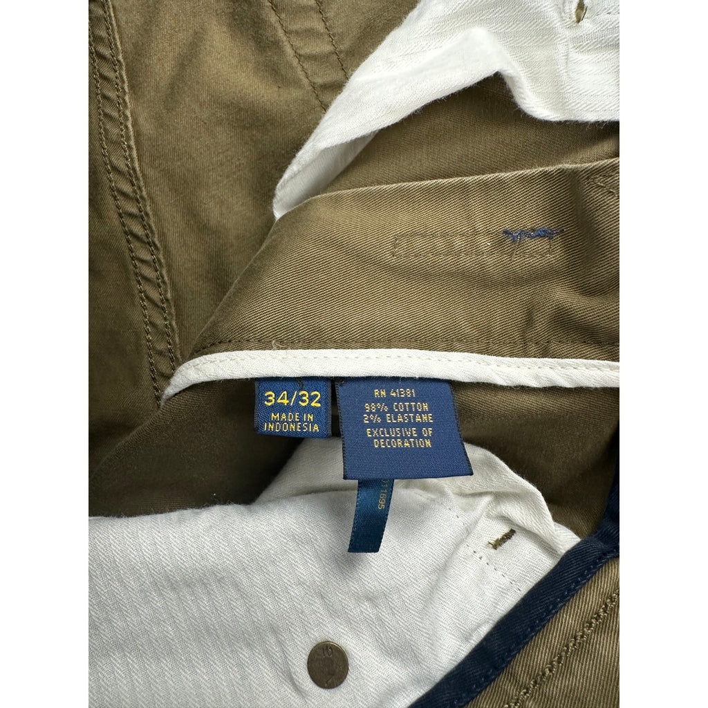 Polo Ralph Lauren Slim Straight Fit Chino Jeans in Olive Khaki — Size 34x32 // Preowned