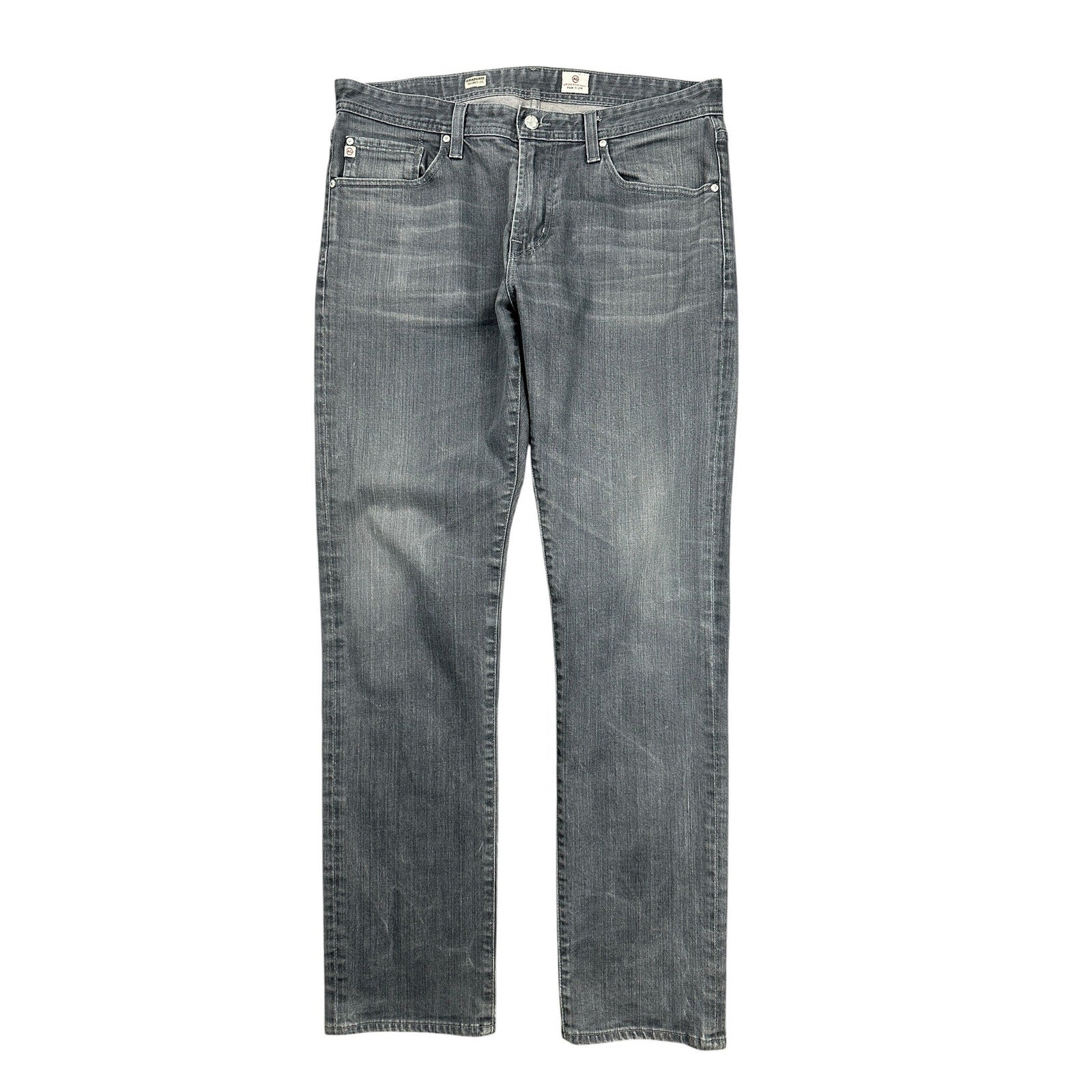 AG Adriano Goldschmied The Graduate Tailored Leg Jean in Gray — Size 34 // Preowned