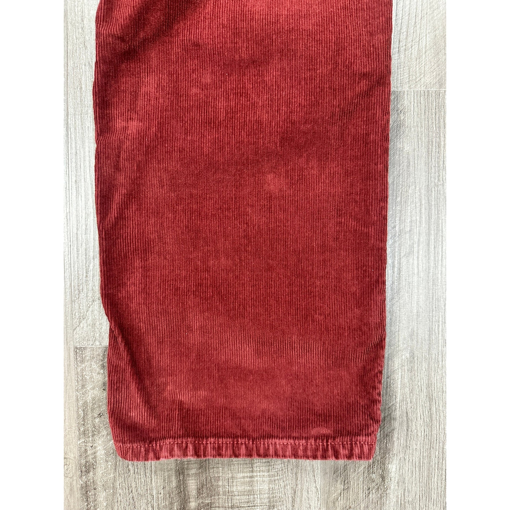 Vince Velvet Corduroy Skinny Fit Made in USA Button Fly Jeans in Brick Red — Size 34 // Preowned