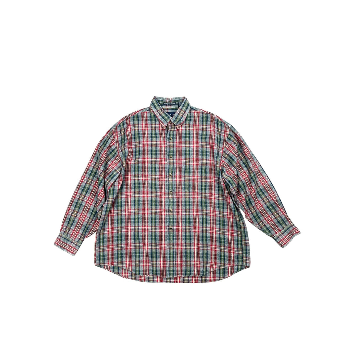 GANT Herringbone Harbor Plaid Long Sleeve Button Down Shirt — Size XL // Preowned