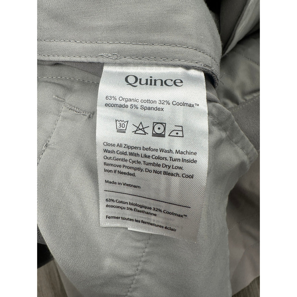 Quince Organic Cotton Coolmax 9" Chino Shorts in Gravel — Size 36
