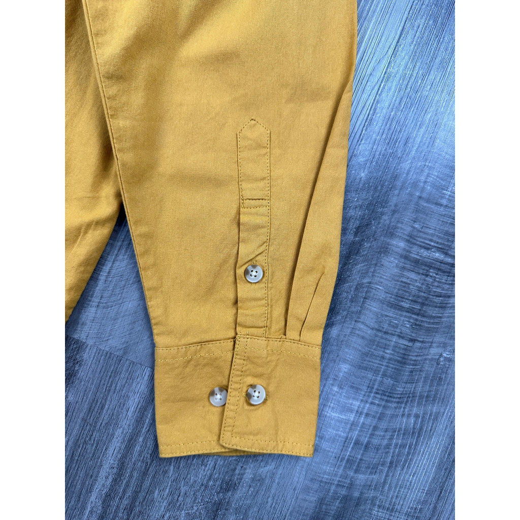 Seager Chief Long Sleeve Western Overshirt in Washed Amber Gold — Size Large