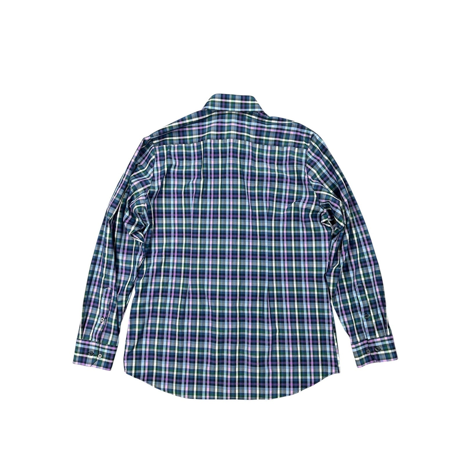 Mizzen+Main Leeward Collection Trim Fit Plaid Long Sleeve Button Down in Blue, Navy, Purple, Green and White — Size 2XL // Preowned