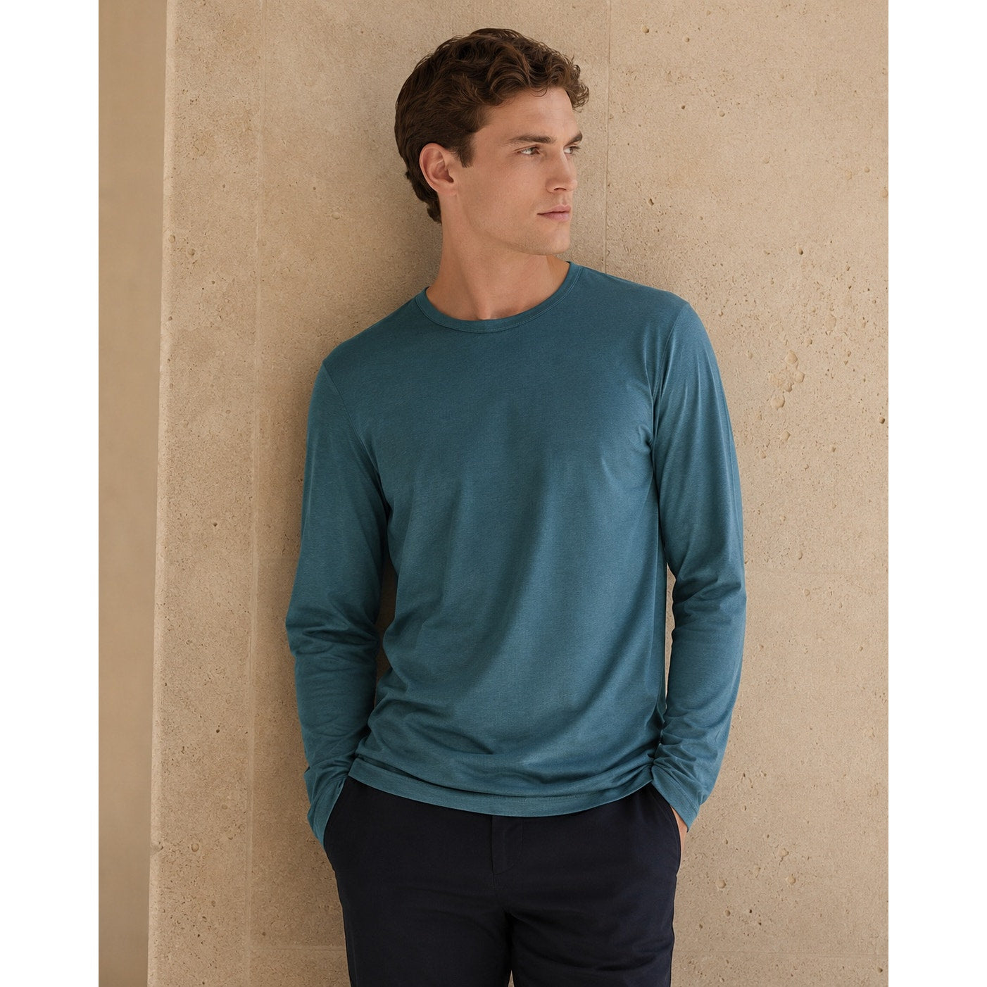 Theory Luxe Cotton Jersey Precise Long Sleeve Tee - Medium