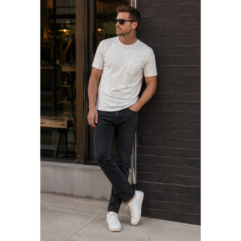 Mugsy Squid Ink Slim Tapered Stretch Jeans in Black — Size 34x32 // Preowned