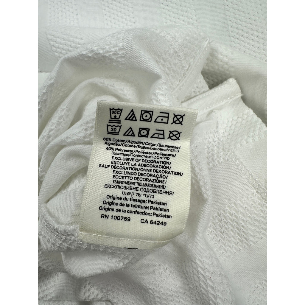 Scotch & Soda Popcorn Pique Zip Polo in Star White — Size Small
