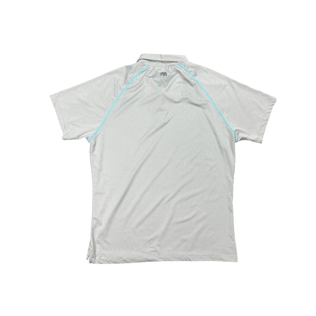 Normal Brand Performance Pique Polo in Grey with Turquoise Stitching — Size Large // Preowned
