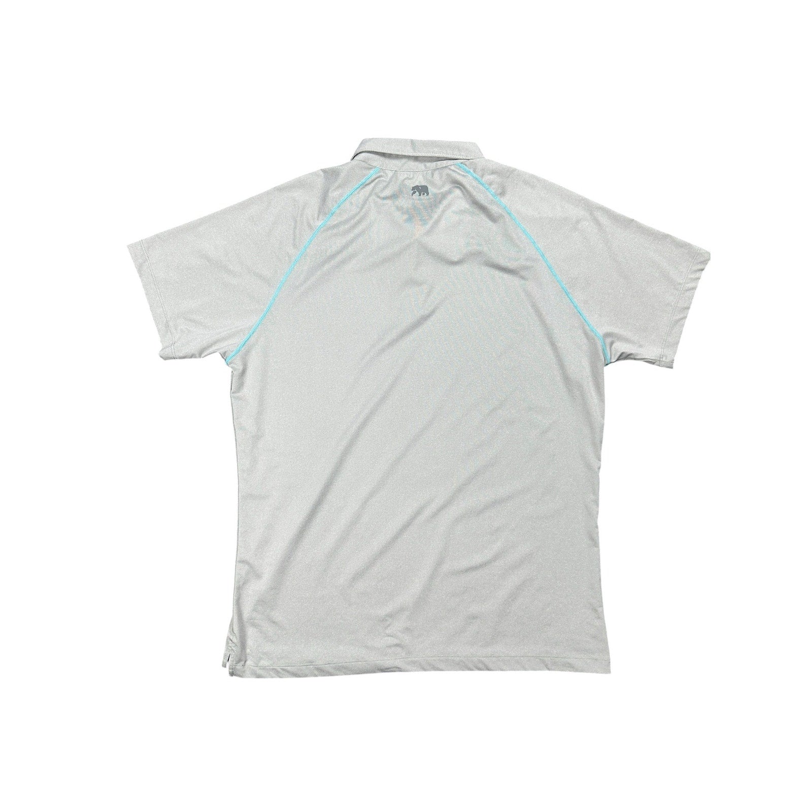Normal Brand Performance Pique Polo in Grey with Turquoise Stitching — Size Large // Preowned