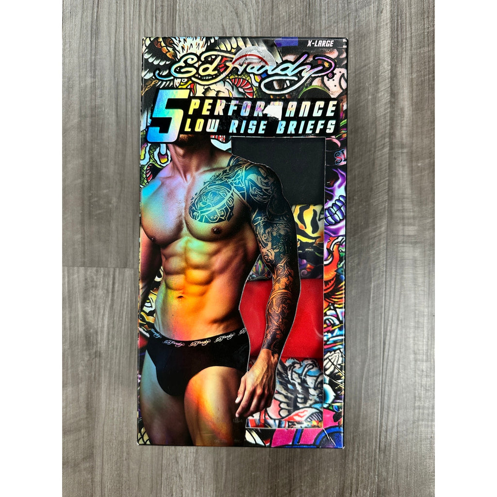 Ed Hardy Performance Low Rise Briefs 5-Pack — Size XL