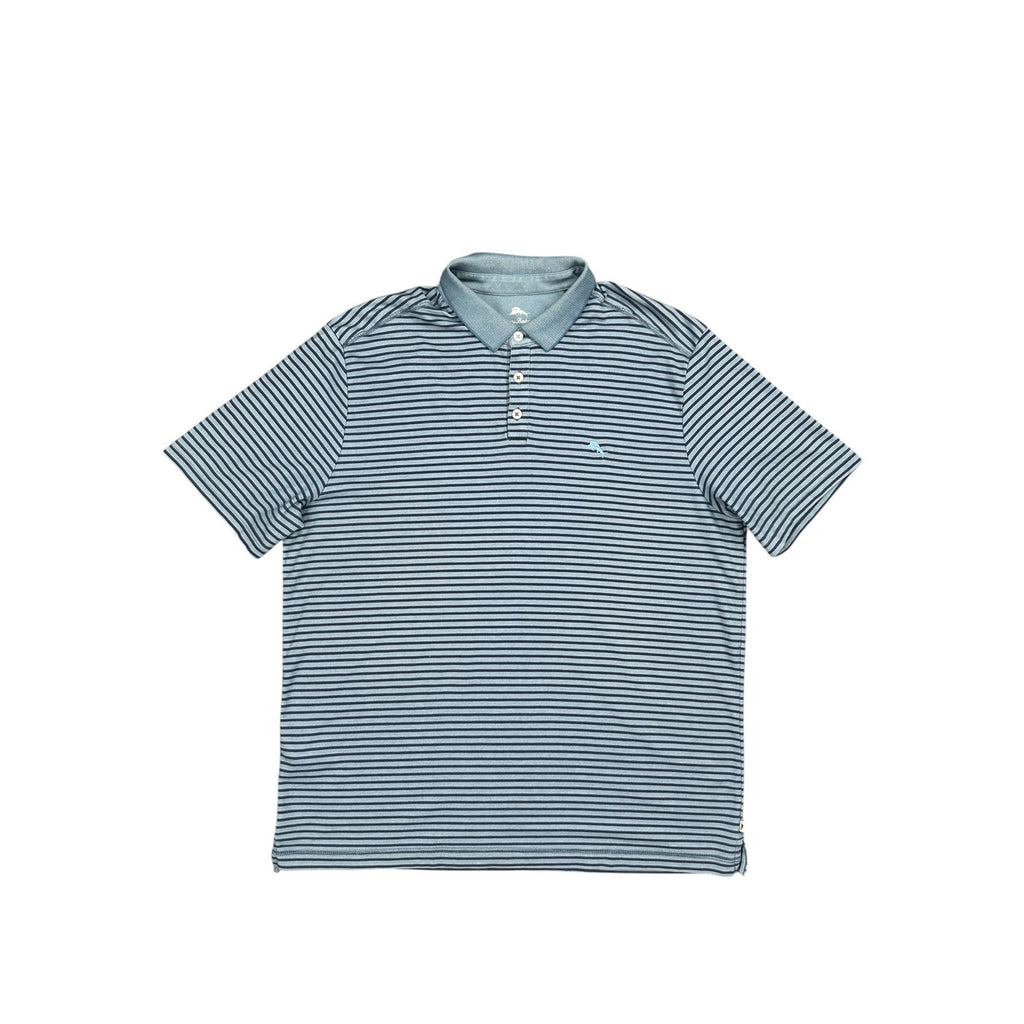 Tommy Bahama Supima Cotton Moisture Wicking Striped Pique Short Sleeve Polo — Size XL // Preowned