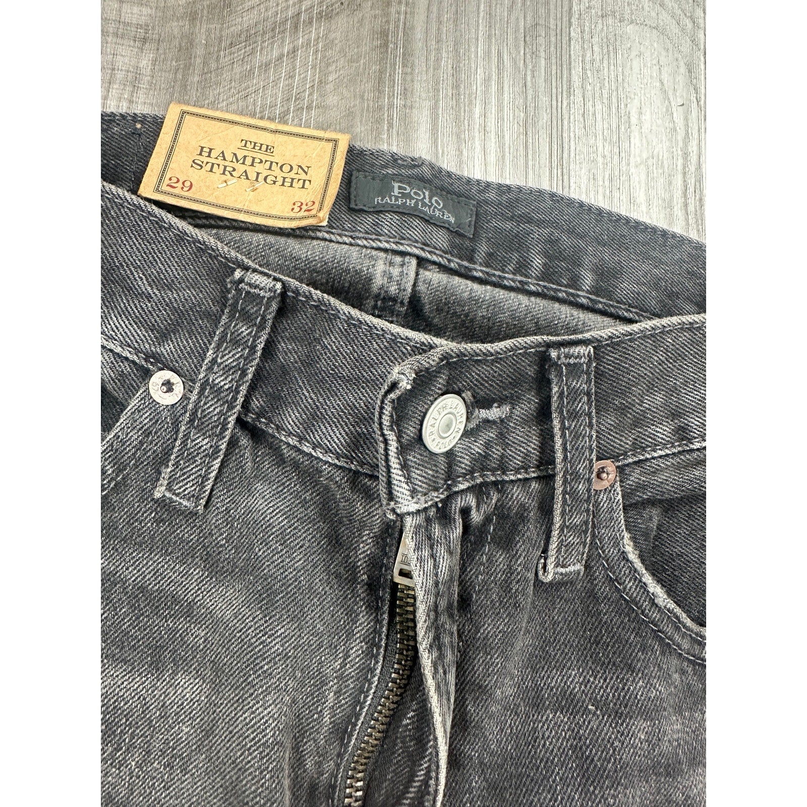Polo Ralph Lauren The Hampton Straight Ski Club Distressed Jean in Washed Black — Size 29x32