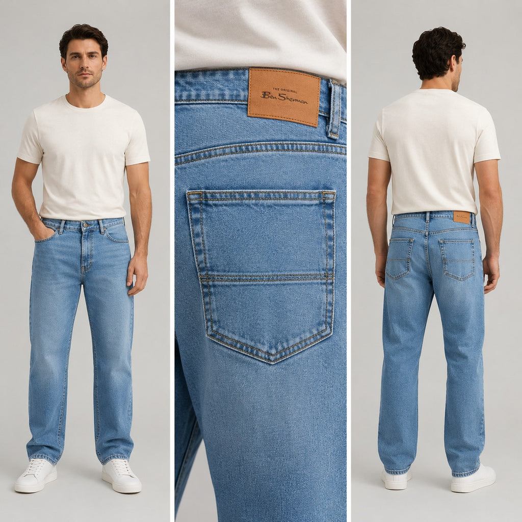 Ben Sherman Relaxed Fit Stretch Jeans - 36x30