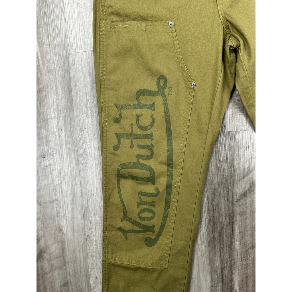 Von Dutch Straight Double-Knee Carpenter Pant in Sphagnum Green — Size 34