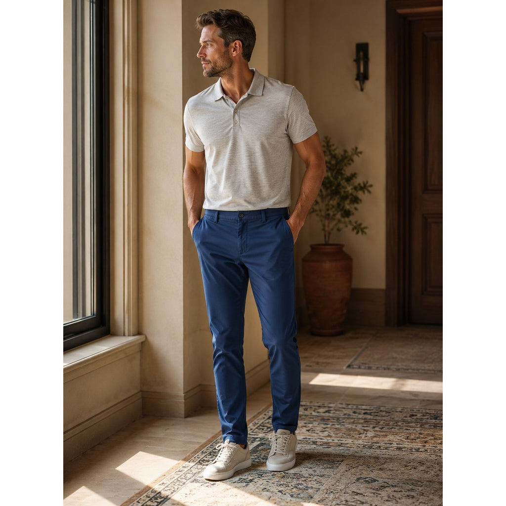 Rhone Slim Fit Commuter Pants in Navy Flex-Knit — Size 34 // Preowned