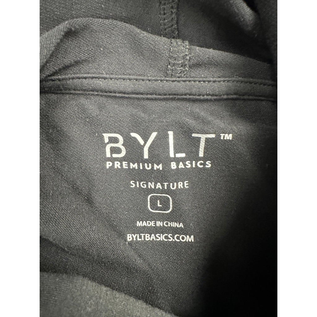 BYLT Signature Drop Cut Performance Hoodie in Black — Size Large // Preowned
