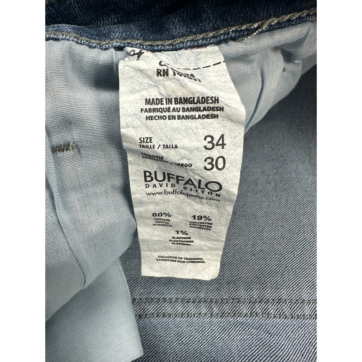 Buffalo David Bitton Driven Relaxed Straight Jeans — Size 34x30