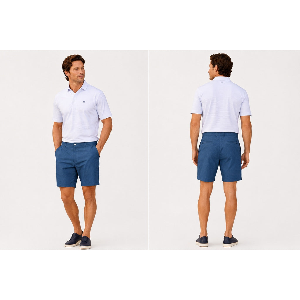 Peter Millar Shackleford Classic Fit Performance Golf Shorts in Navy — Size 40
