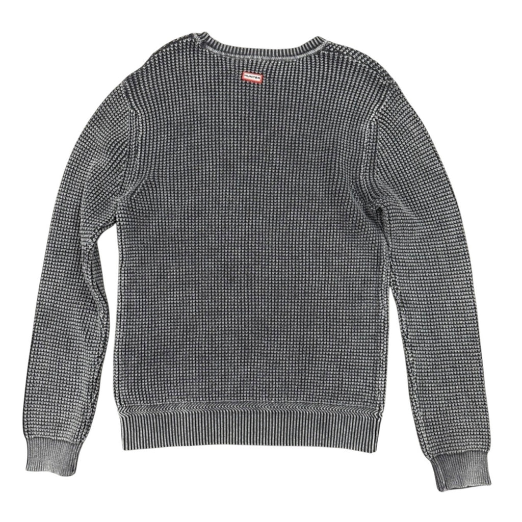Hunter Waffle Knit Grey Crew Neck Sweater - Large
