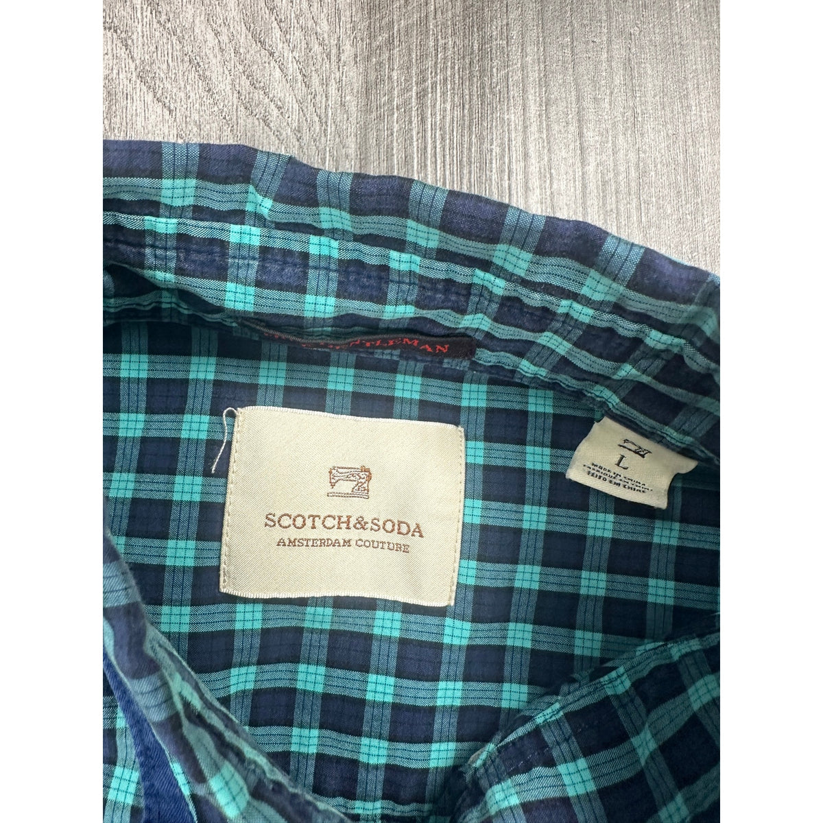 Scotch & Soda True Gentleman Plaid Long Sleeve Button Down Shirt — Size Large // Preowned