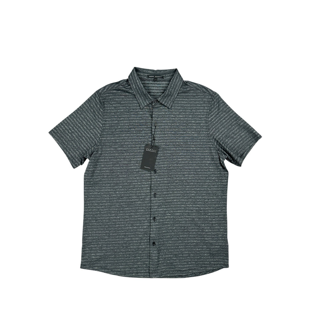 Robert Barakett Ranger Short Sleeve Knit Shirt in Black, Gray — Size Large