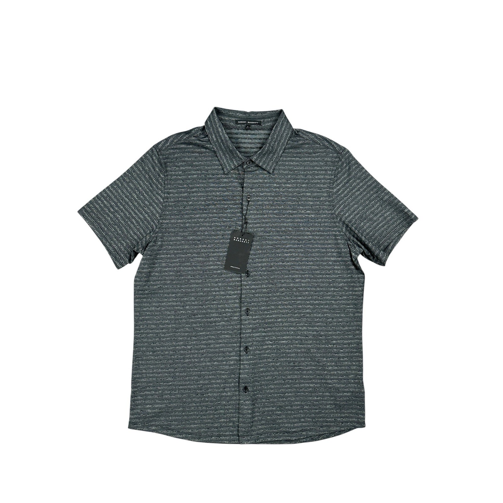 Robert Barakett Ranger Short Sleeve Knit Shirt in Black, Gray — Size Large