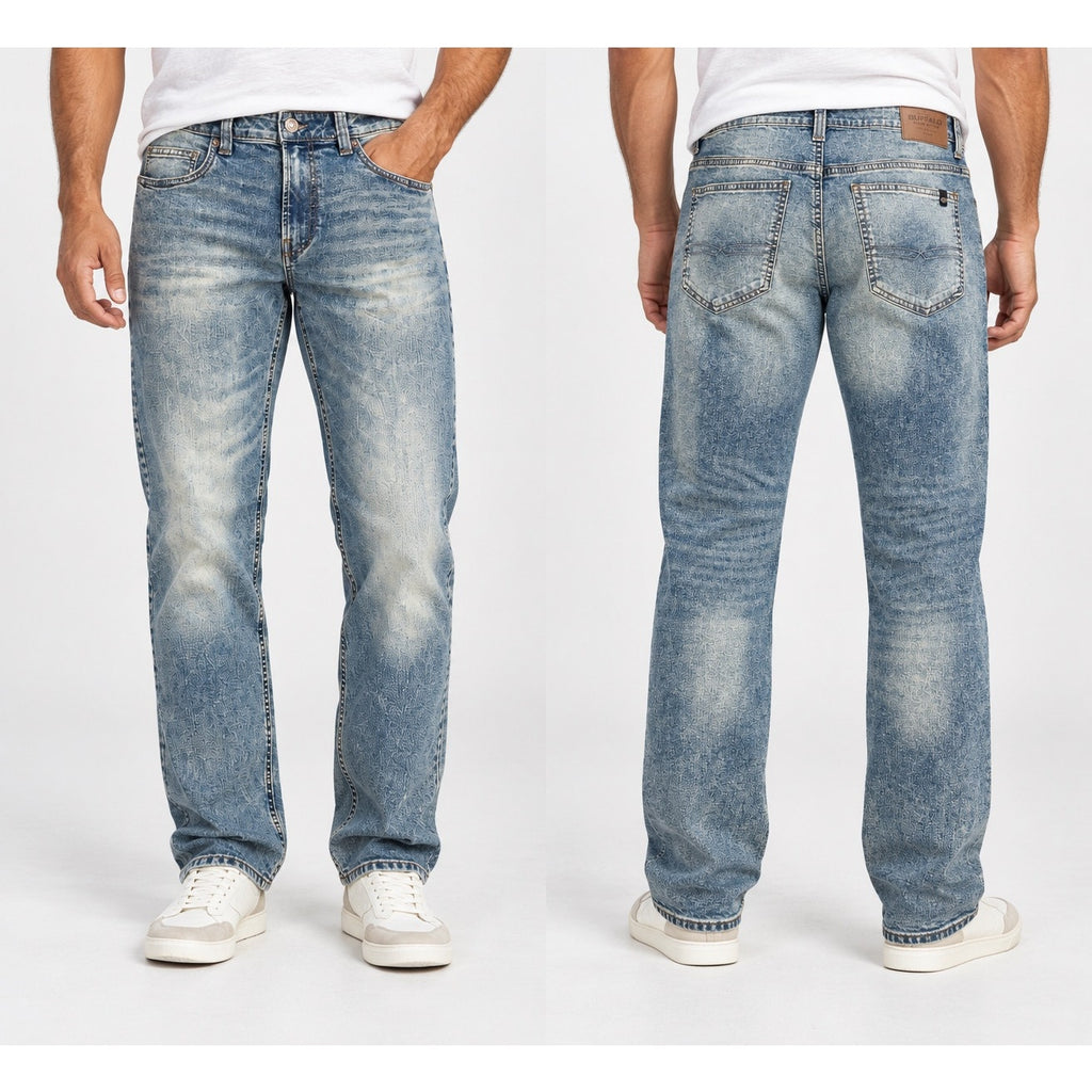Buffalo David Bitton Relaxed Straight Driven Vintage Indigo Wash Jeans — Size 33x30