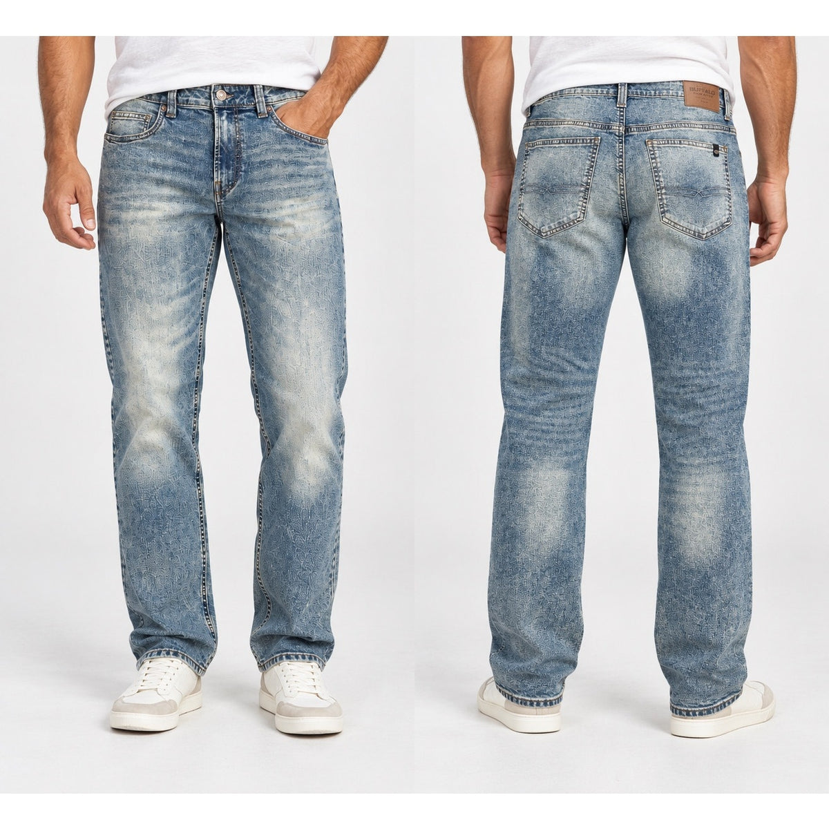 Buffalo David Bitton Relaxed Straight Driven Vintage Indigo Wash Jeans — Size 33x30