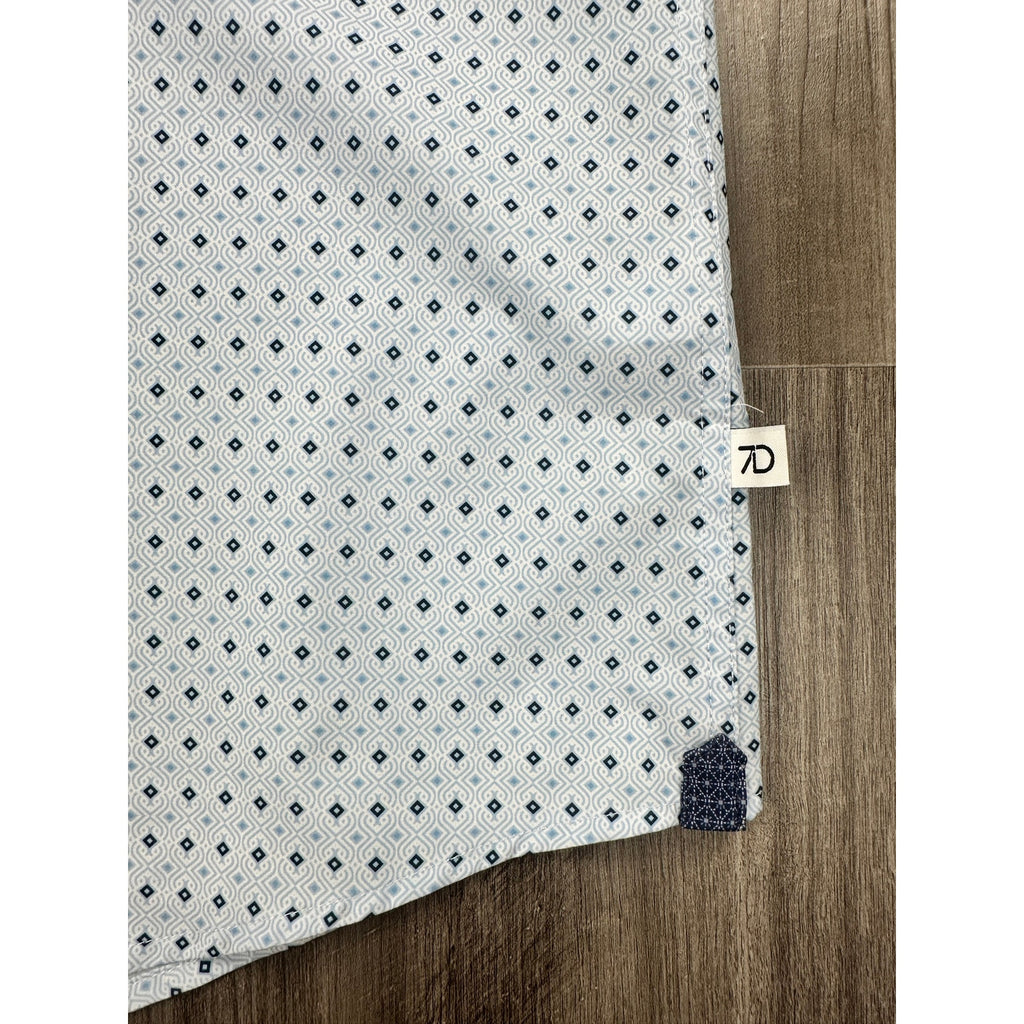 7 Diamonds Medina 4 Way Stretch Woven Short Sleeve Button Down in Light Blue — Size 3XL