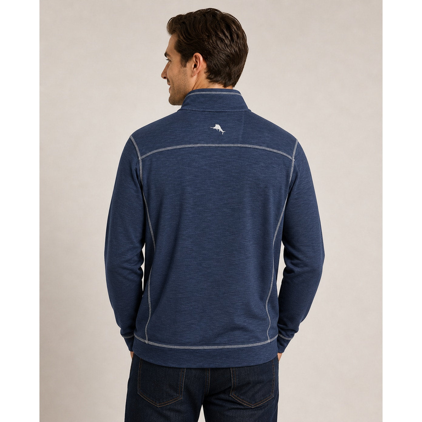 Atlanta Braves Tommy Bahama Tobago Bay Quarter Zip Pullover - XLT