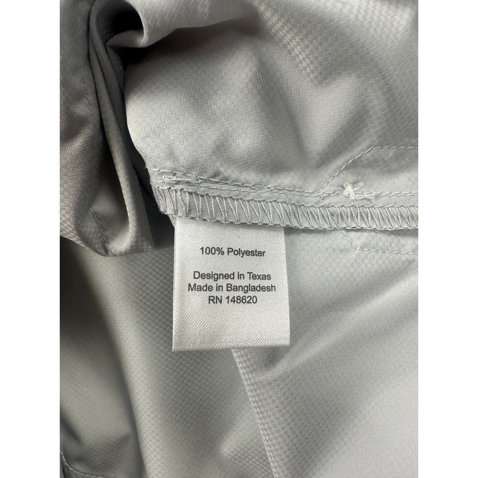 Texas Standard Guayabera Libre Western Performance Shirt in Gray and Orange — Size XL // Preowned