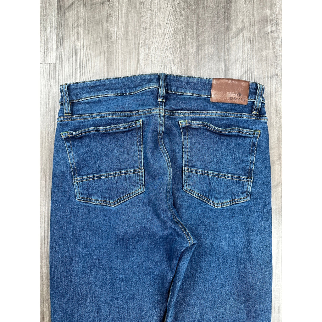Orvis Five Pocket Straight Leg Stretch Jean in Blue — Size 32x30 // Preowned