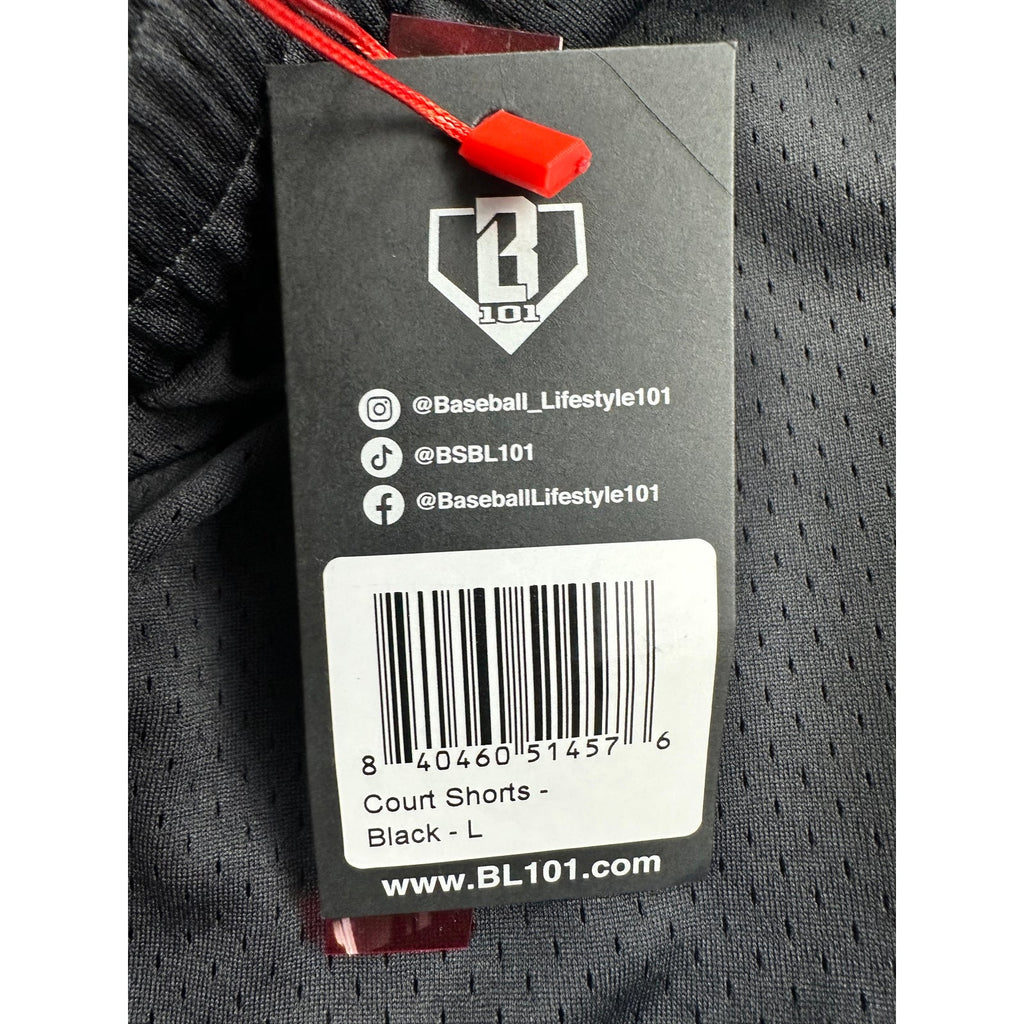 Baseball Lifestyle 101 B101 Mesh Court Shorts — Size Large