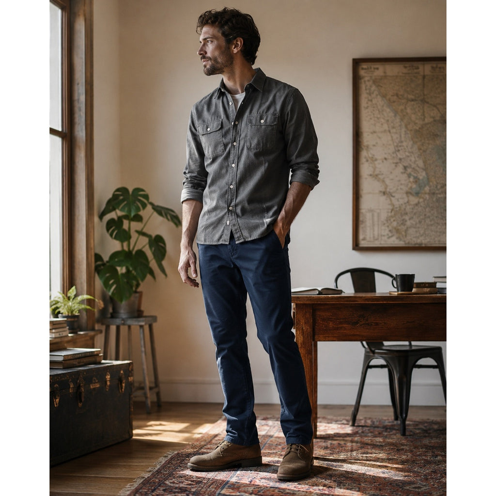 Flint & Tinder Straight Fit 5 Pocket Chino Pants in Navy — Size 31x30 // Preowned