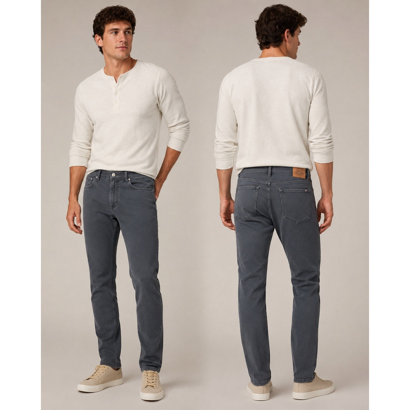 Faherty Stretch Terry 5 Pocket Pants in Onyx Black — Size 36 // Preowned