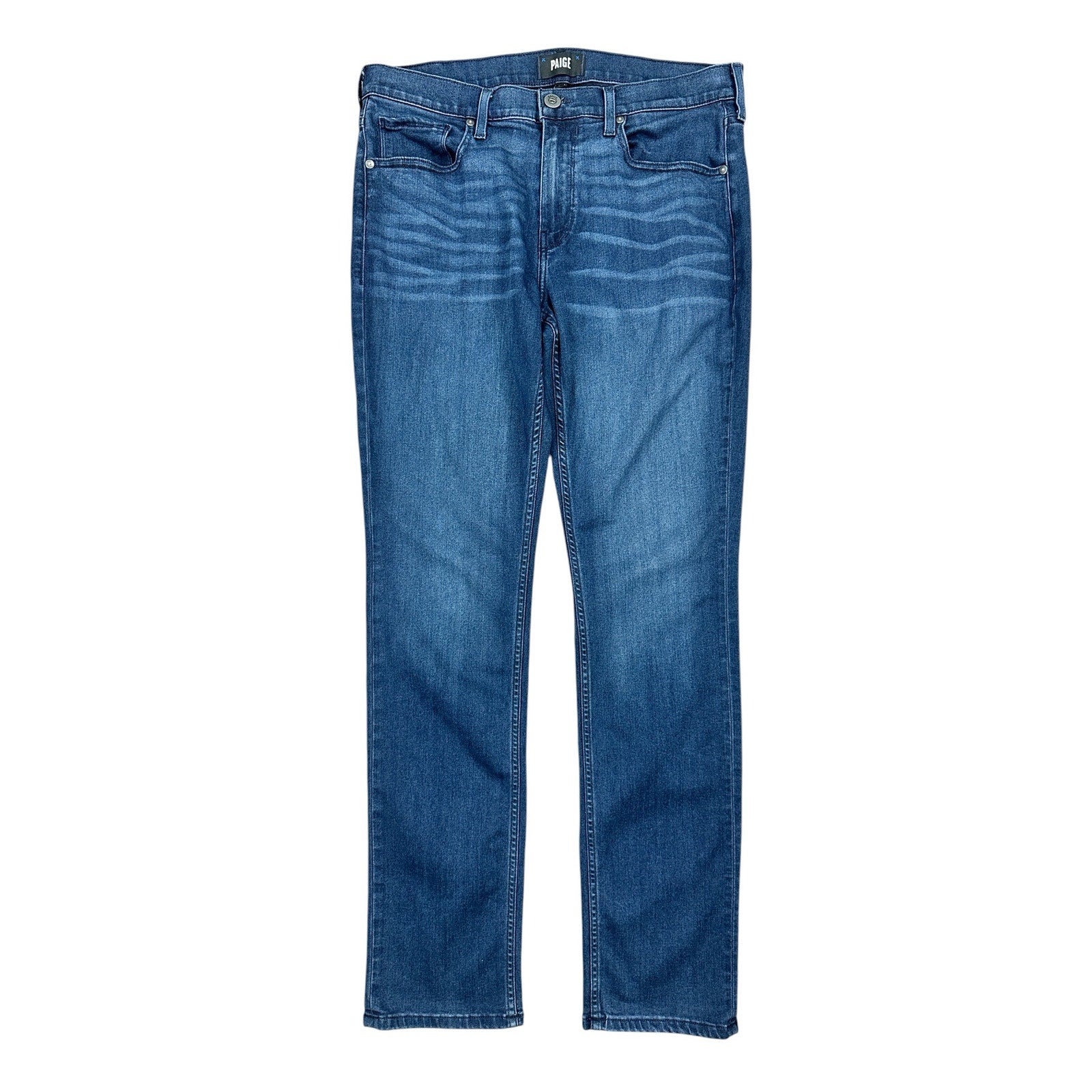 Paige Federal Slim Straight Jeans in Doncaster Blue — Size 33 // Preowned
