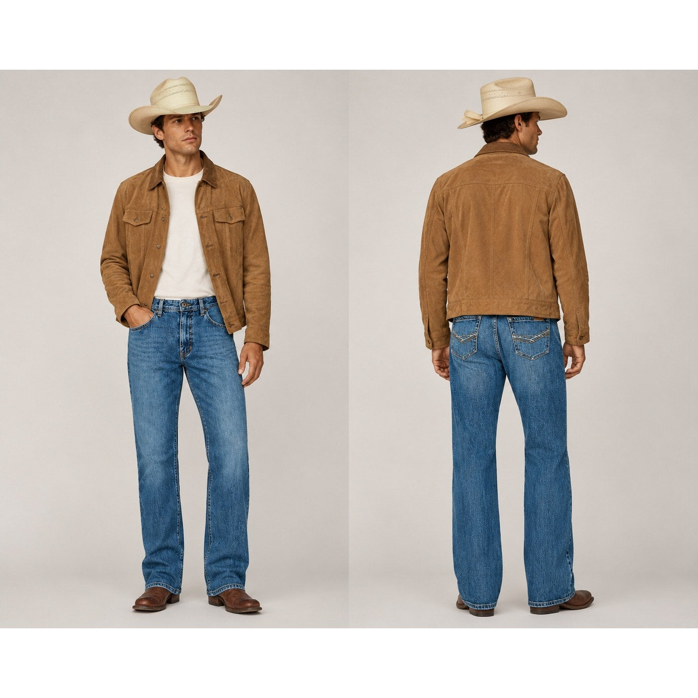 Rock & Roll Denim Vintage '46 Double Barrel Relaxed Bootcut Jean in Medium Wash — 30x36 // Preowned