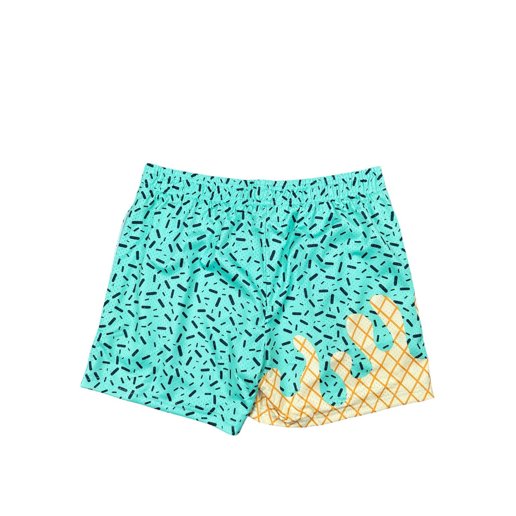 Baseball Lifestyle 101 Ice Cream Mesh Athletic Shorts in Mint Green — Size Medium
