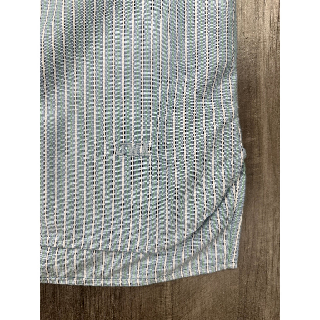 JW Anderson x UNIQLO Striped Oxford Oversized Long Sleeve Shirt in Blue, Green, White — Size XS // Preowned