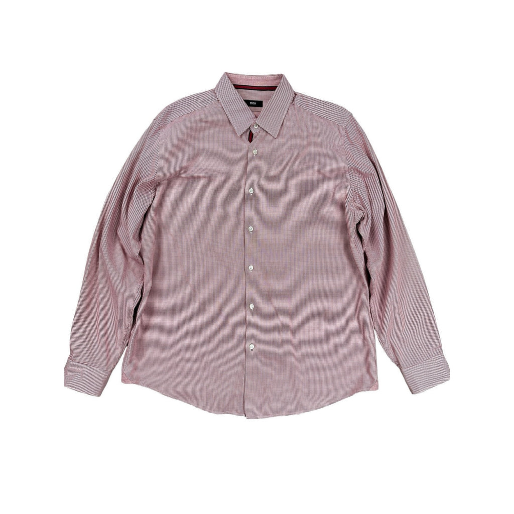 Boss Hugo Boss Red Stitched Regular Fit Long Sleeve Button Down - XL
