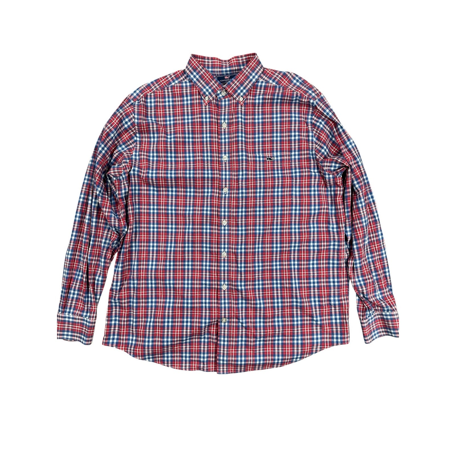 Vineyard Vines Gilbert’s Pond Plaid Slim Fit Tucker Long Sleeve Button Down - XL