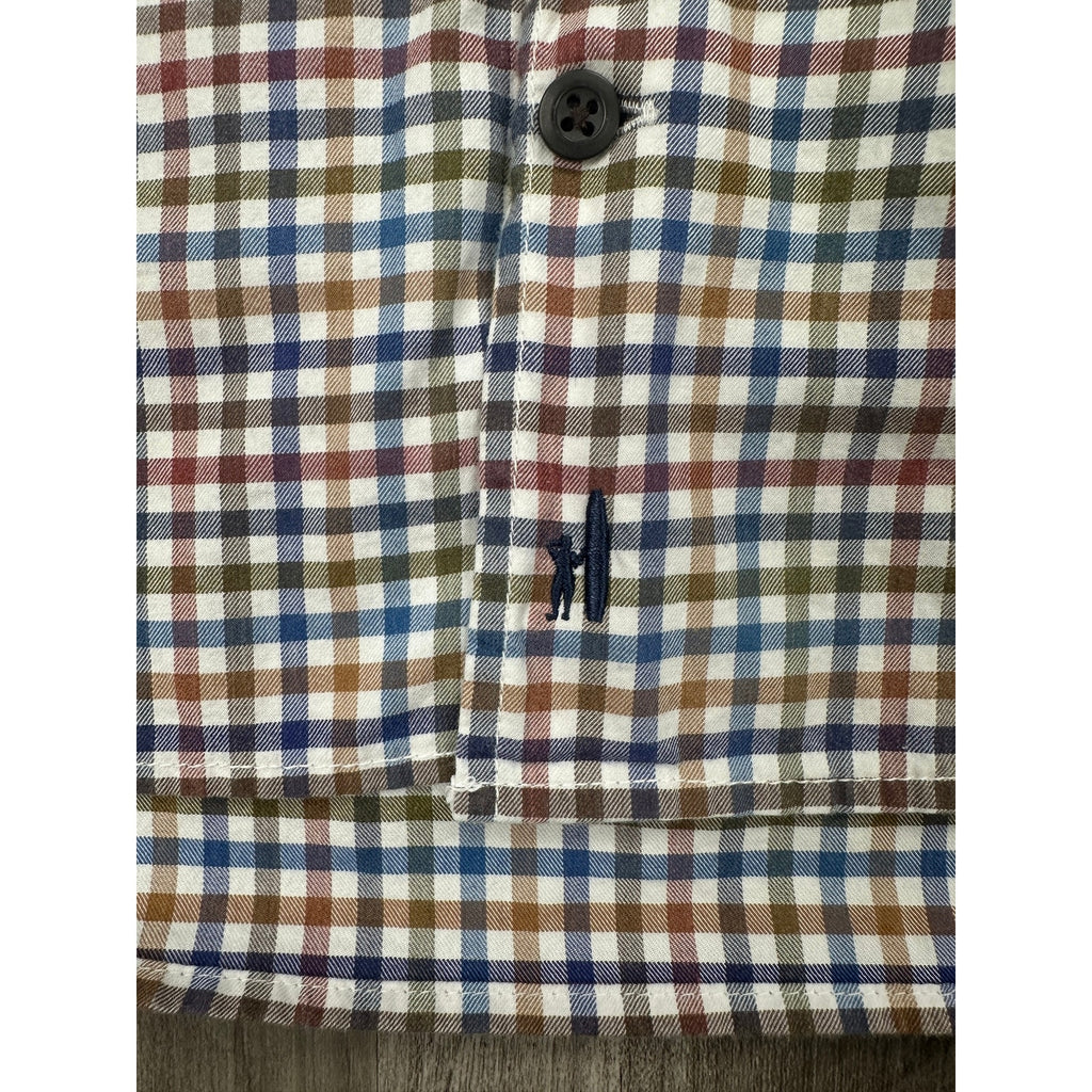 Johnnie-O Todd Checkered Hangin' Out Sport Shirt in Evergreen — Size Medium // Preowned