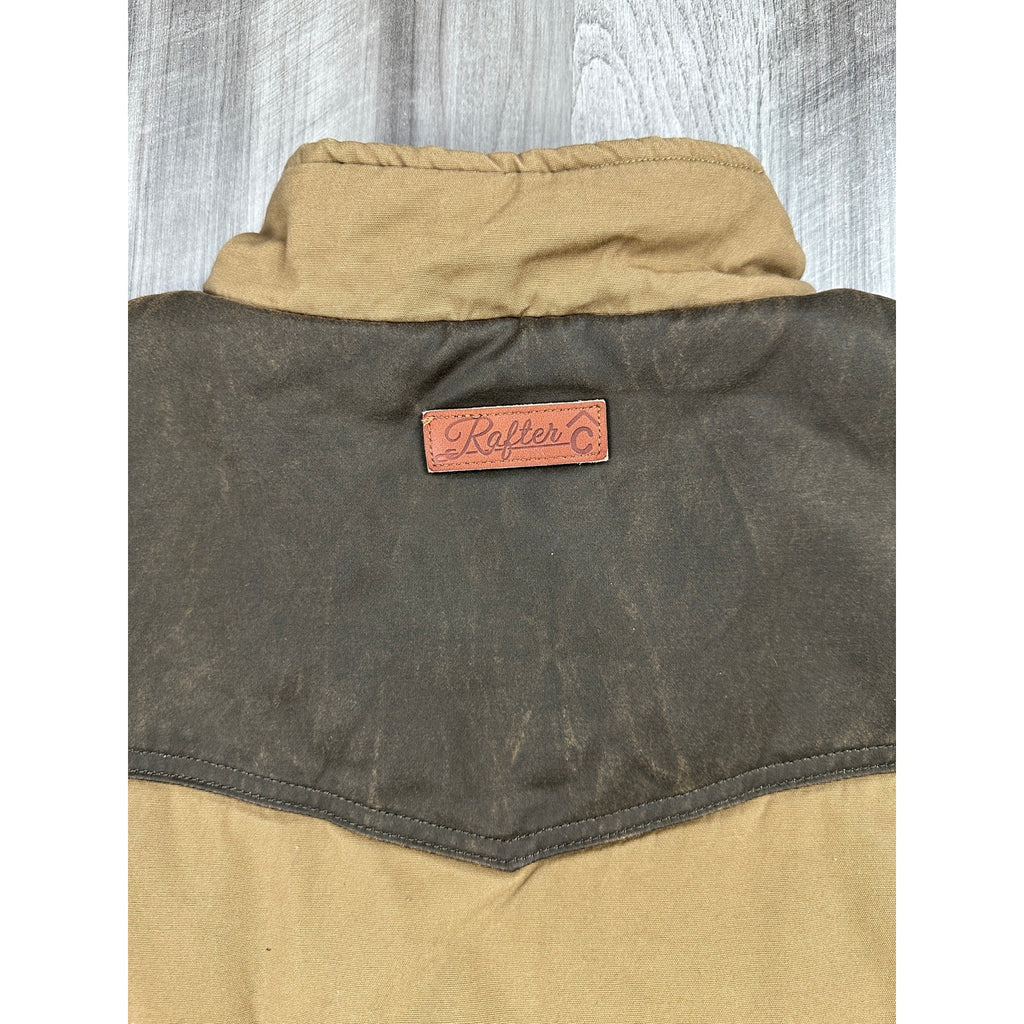 Rafter-C Boys' Camel with Chocolate Brown Yokes Quilted Western Vest — Size Boys XL