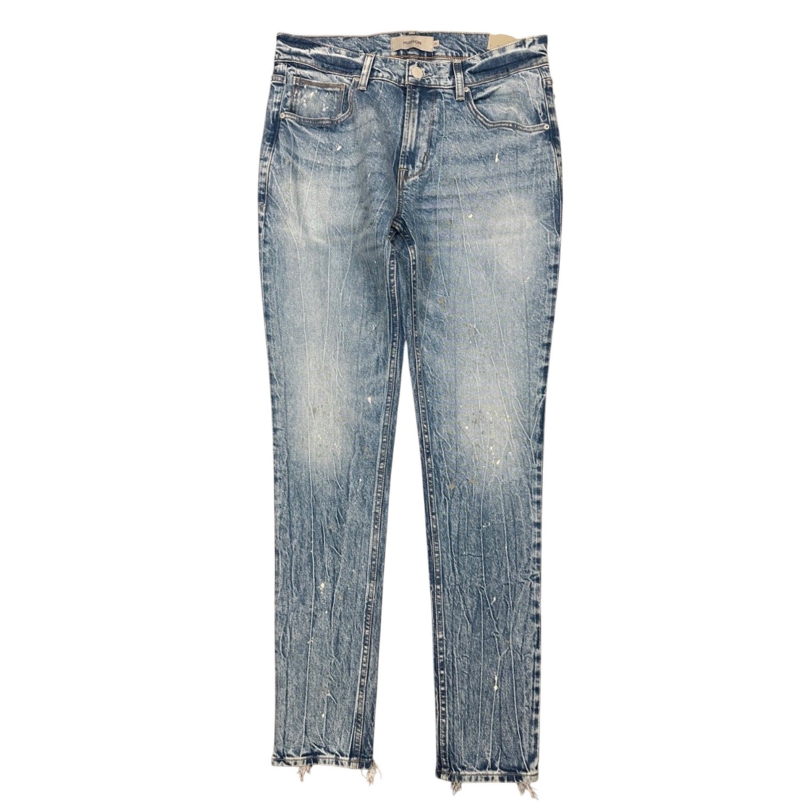 Hudson Zack Blue Dusk Paint Splatter Super Skinny Jeans - 30