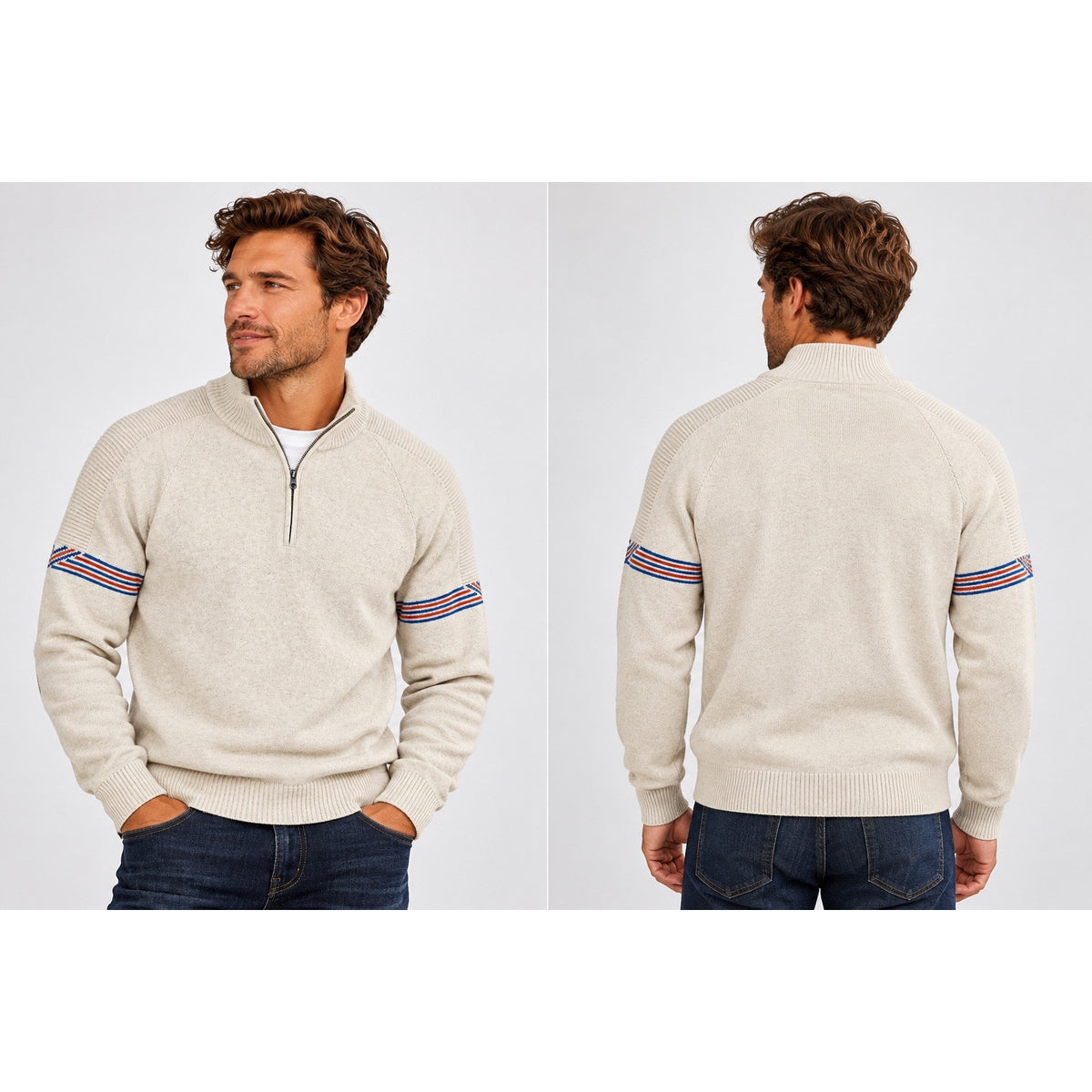 Marine Layer Archive Big Bear Quarter Zip Pullover Sweater — Size Medium // Preowned