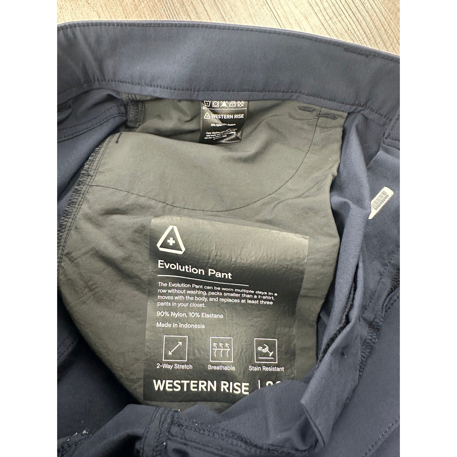 Western Rise Evolution Performance Chino Pants in Navy — Size 36 // Preowned
