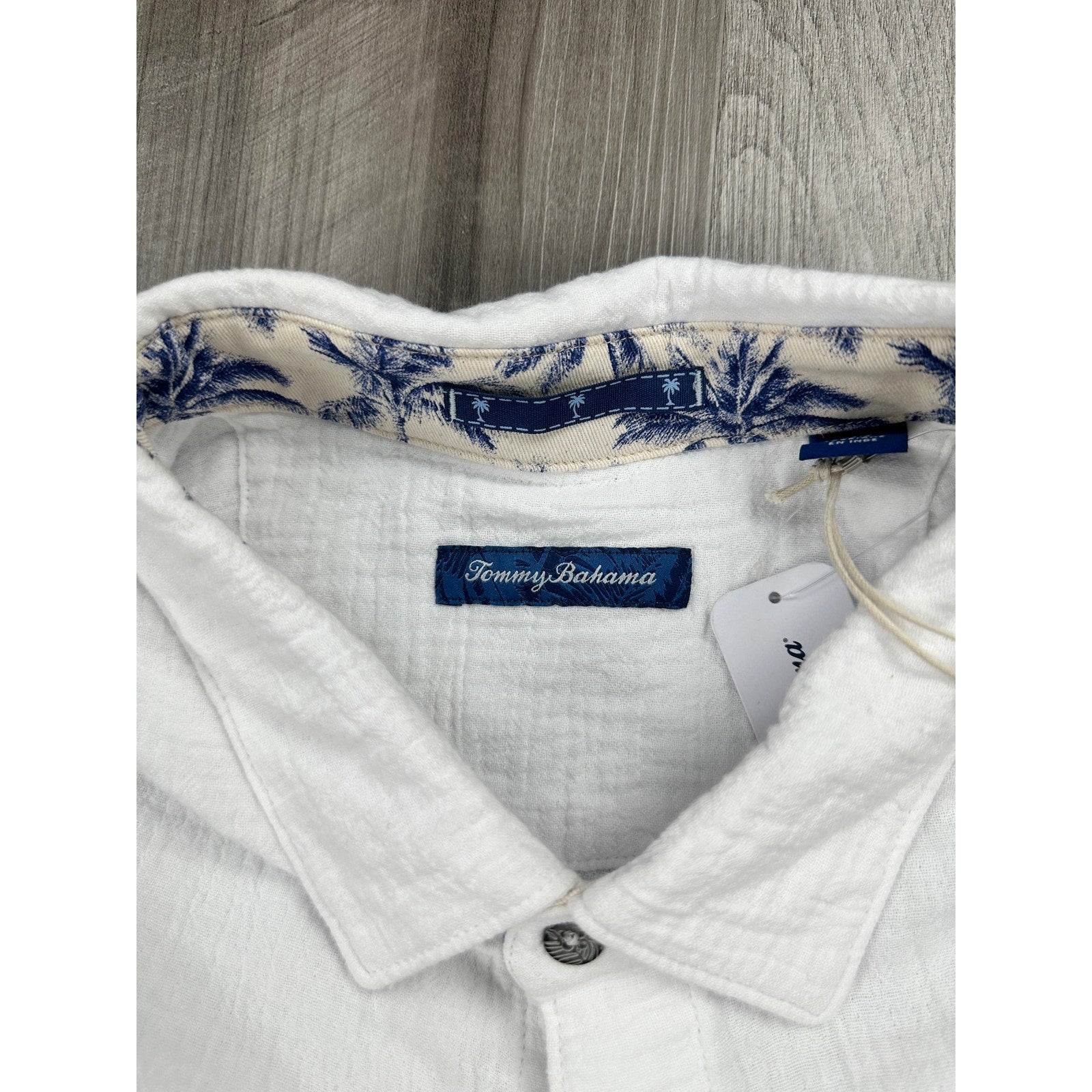 Tommy Bahama Indigo Palms Beachside Cruiser Cotton Gauze Short Sleeve Button Down in White — Size 2XL
