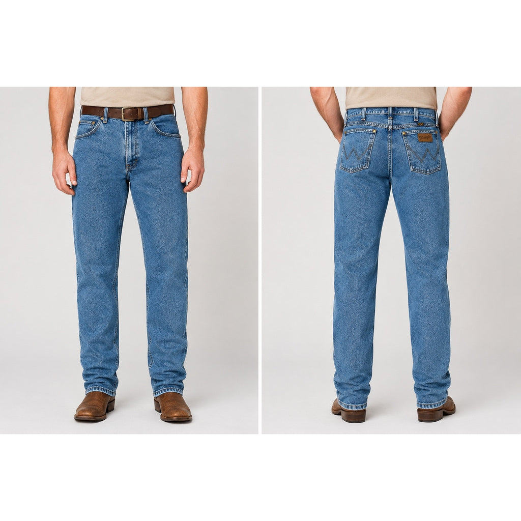 Wrangler Premium Performance Cowboy Cut Regular Fit Jean in Blue — Size 35x32 // Preowned